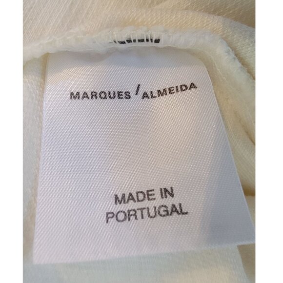 Marques ' Almeida White Denim Tunic / Mini Dress with Frayed Trim Womens Size S - Picture 5 of 6